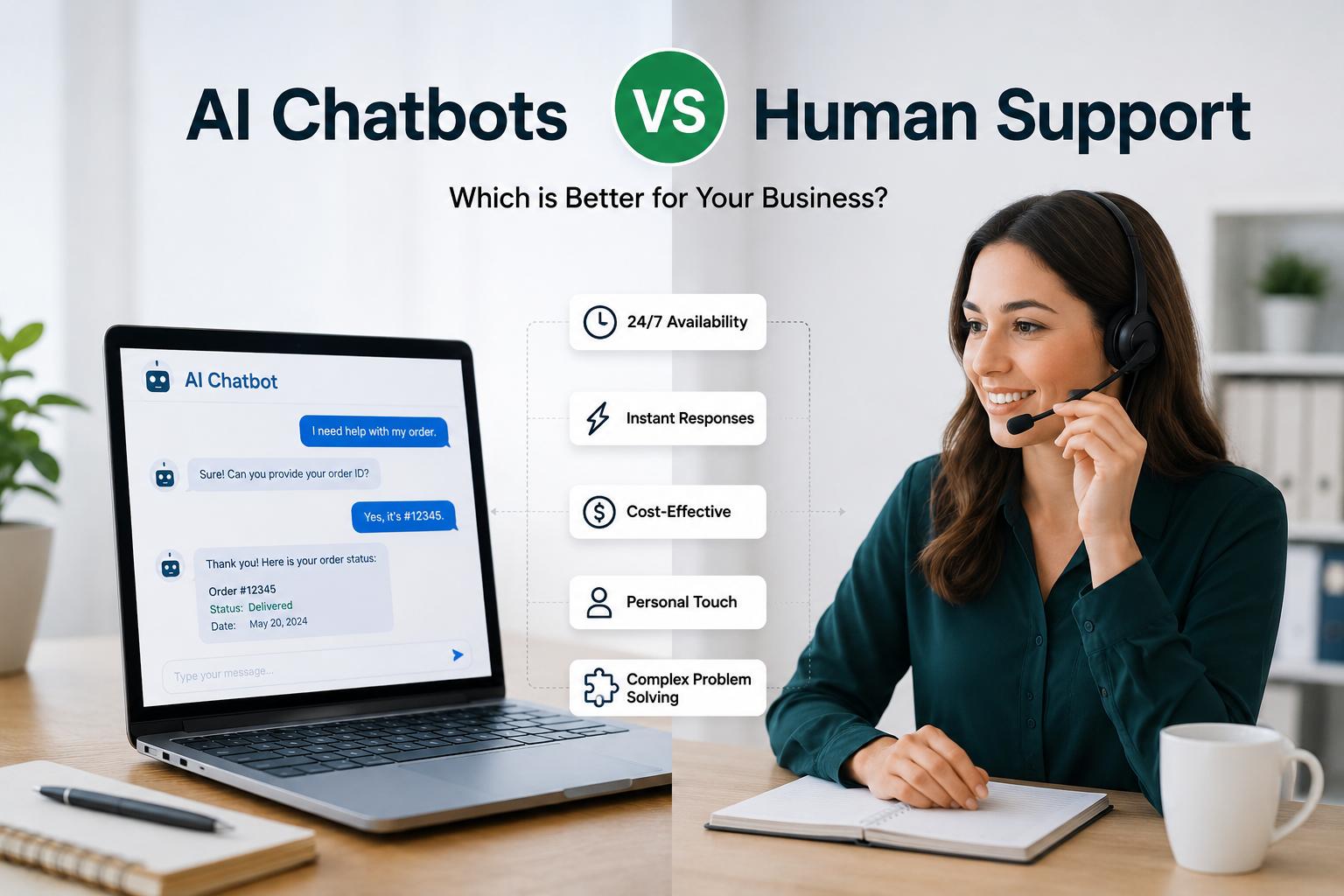 A customer conversation moving from an AI chatbot to a human agent with full context