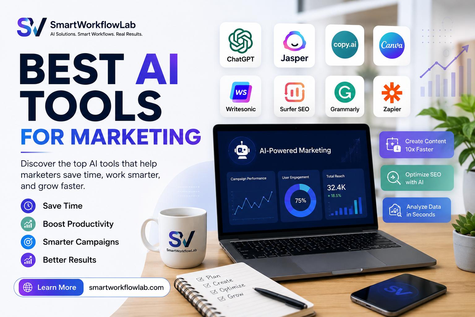 A marketing team's tool stack connected into a single automated workflow