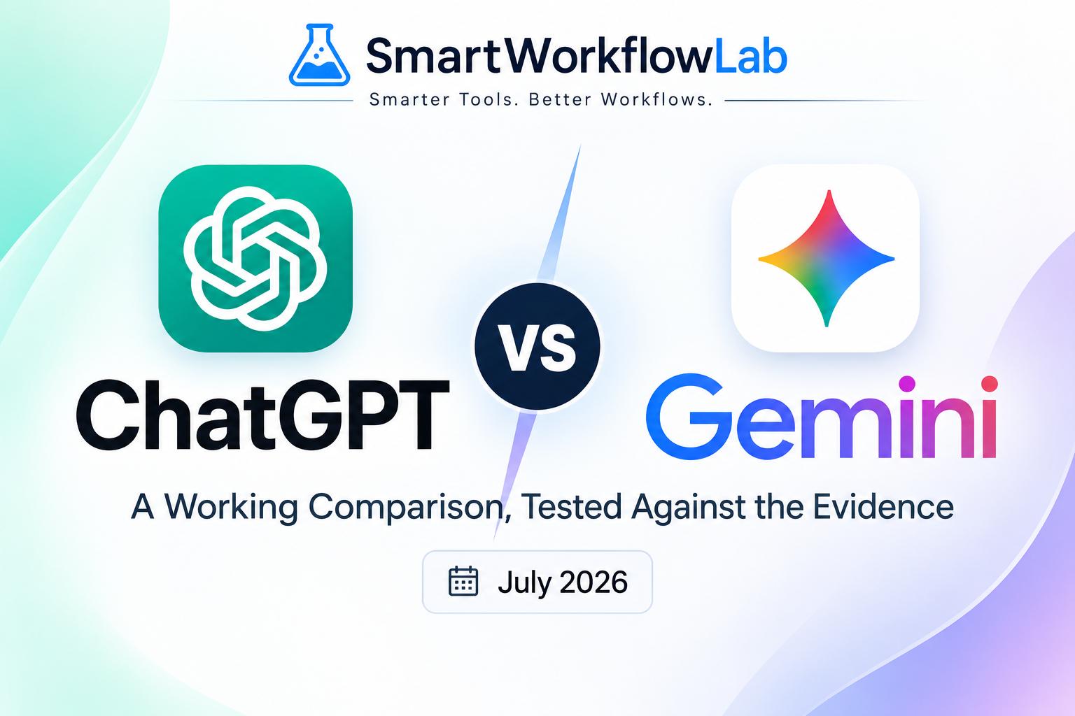 ChatGPT and Google Gemini logos side by side on a laptop screen with a comparison table