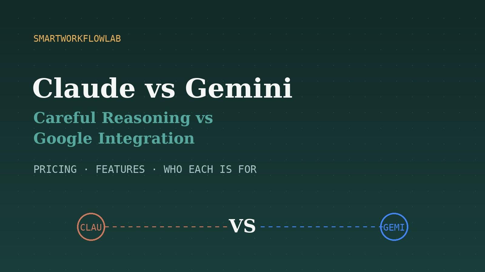 Claude and Gemini logos facing off in an AI assistant comparison